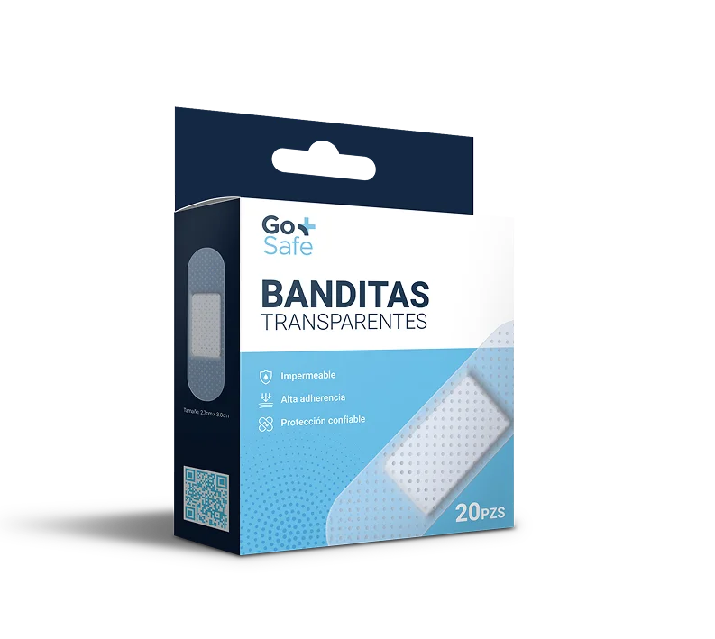 Empaque de curitas GoSafe transparentes